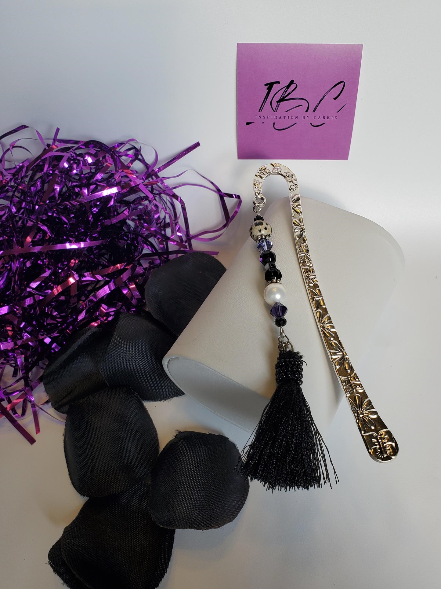 Handcrafted Tassle Beaded Bookmark by Carrie